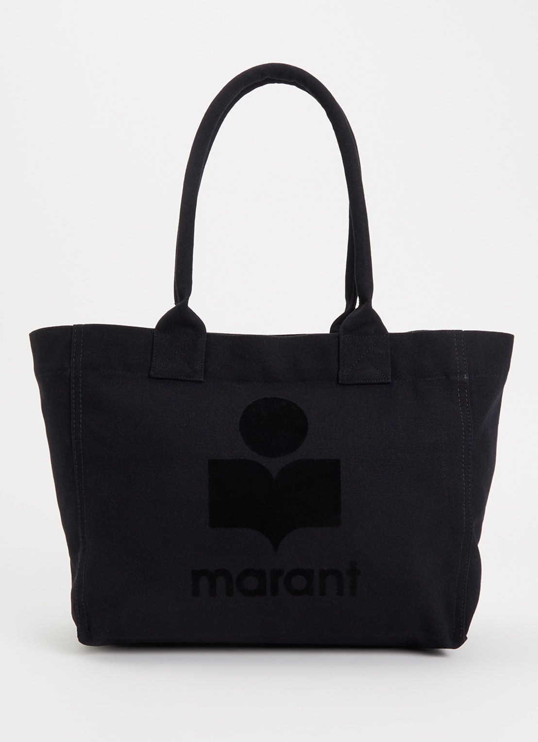 Isabel Marant Yenky shopper van canvas met logoborduring - voorkant zwart