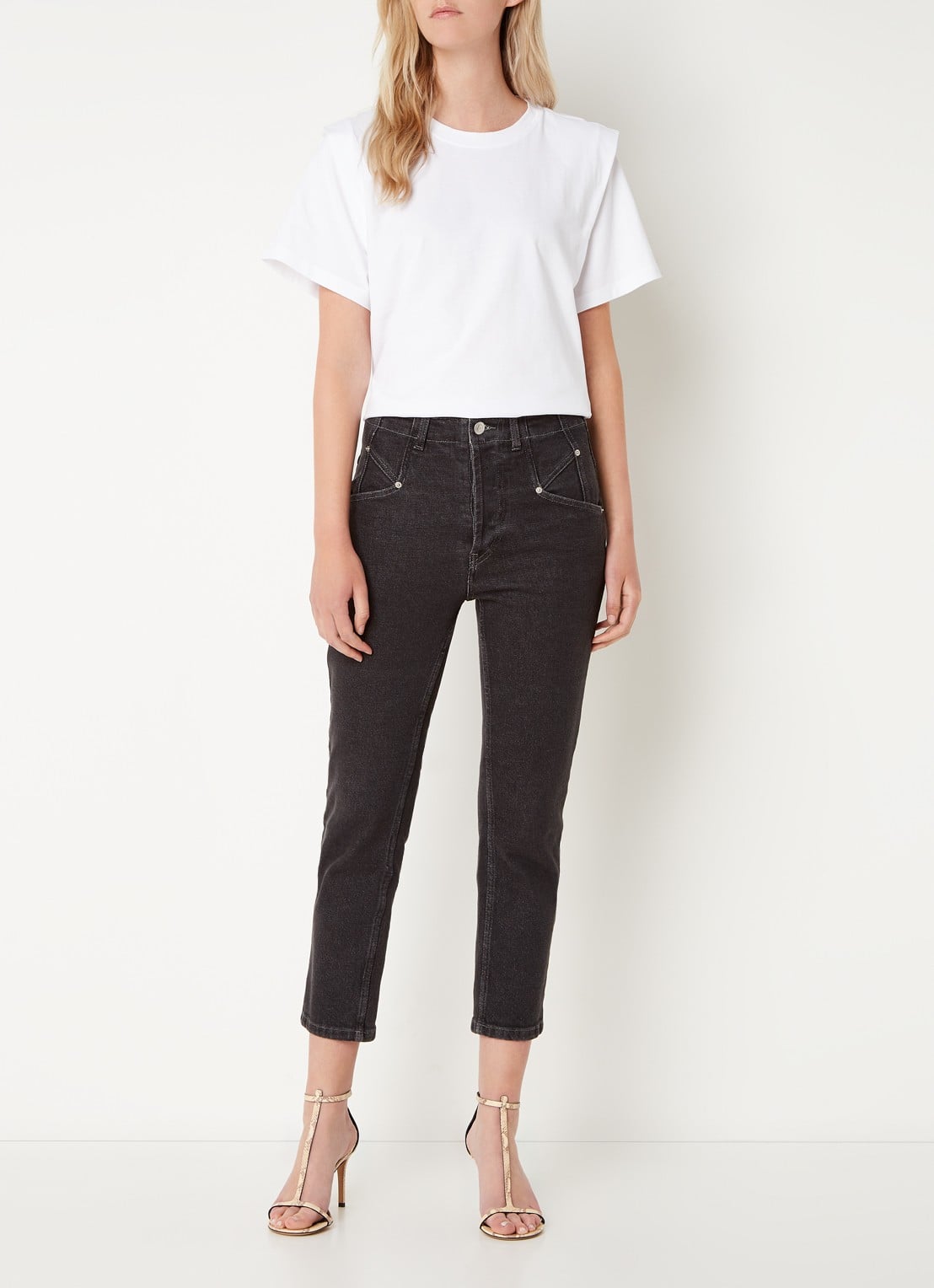 Isabel Marant Zelitos T-shirt met schouder detail - voorkant 4 wit