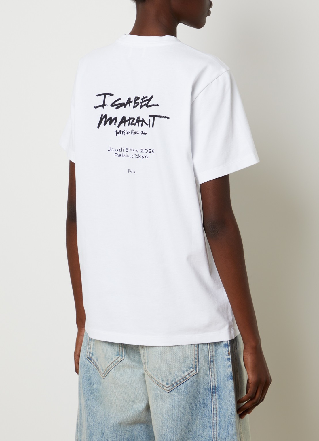Isabel Marant Zewel T-shirt met backprint - detail wit