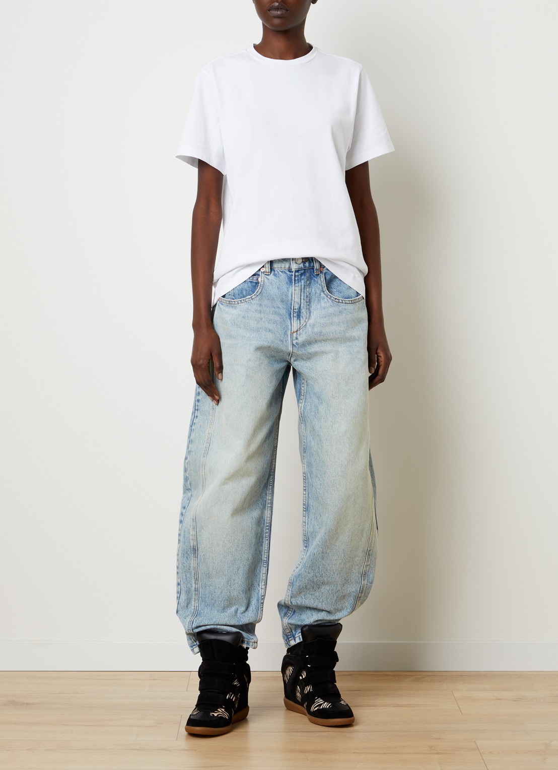 Isabel Marant Zewel T-shirt met backprint - voorkant 4 wit