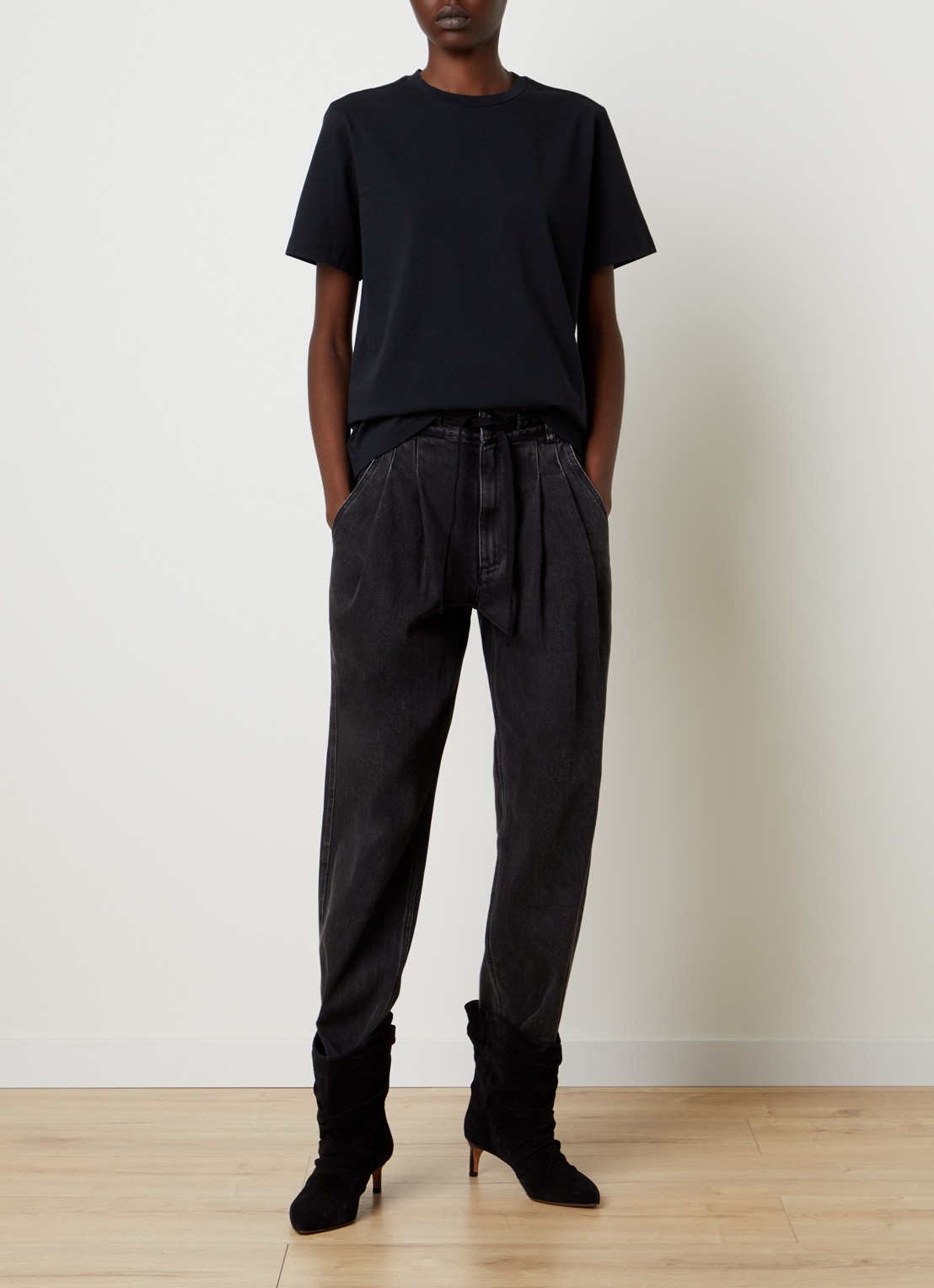Isabel Marant Zewel T-shirt met backprint - voorkant 3 zwart