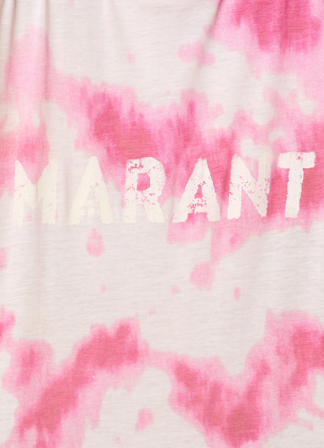 Isabel Marant Zewel T-shirt met logoprint en tie-dye dessin - detail 5 roze