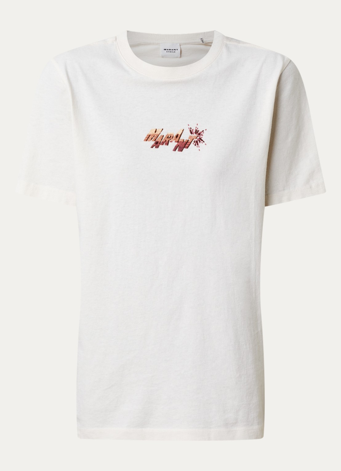 Isabel Marant Zewel T-shirt met logoprint - voorkant 2 gebroken wit