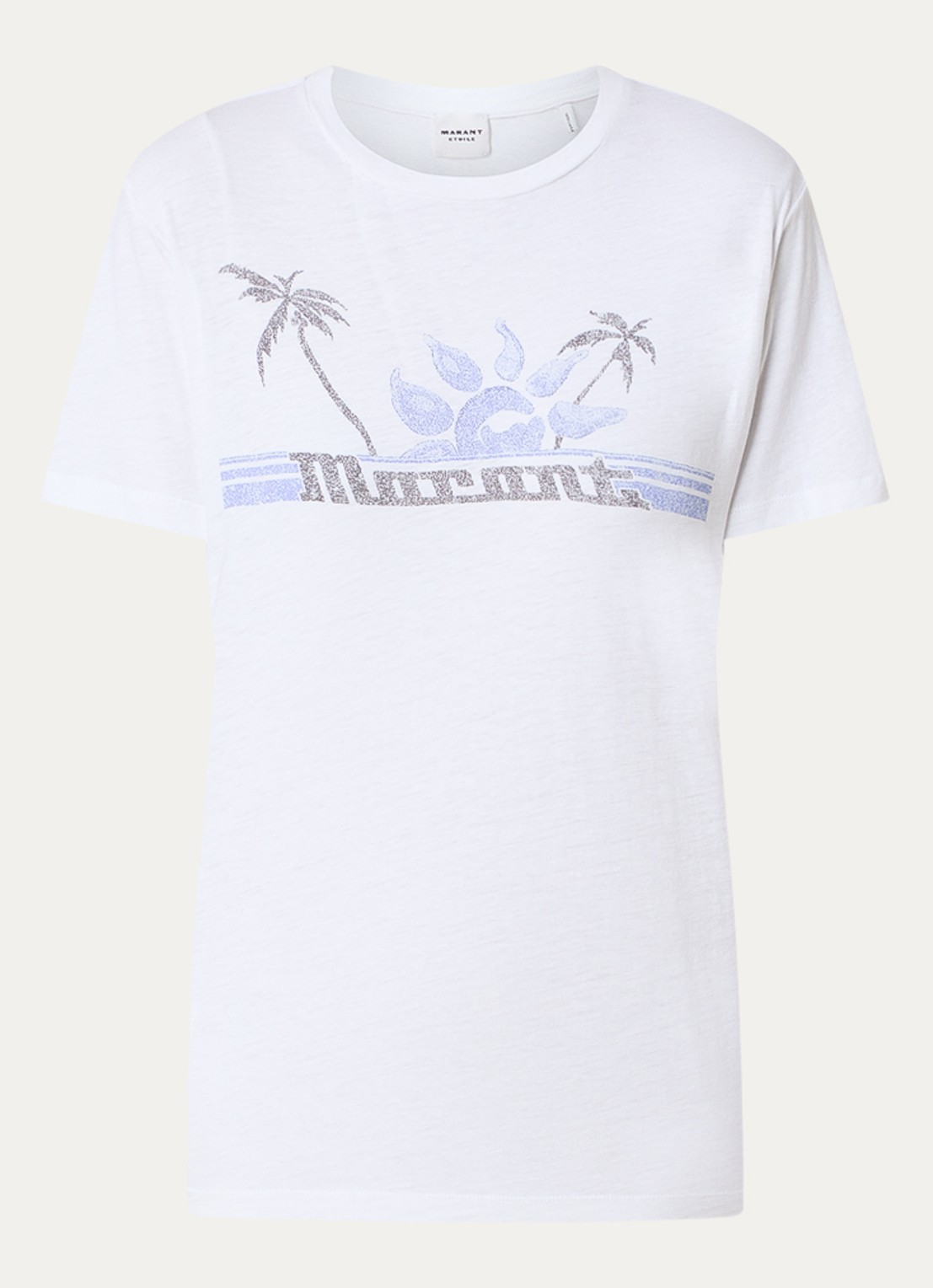 Isabel Marant Zewel T-shirt met print en logo - voorkant 4 wit