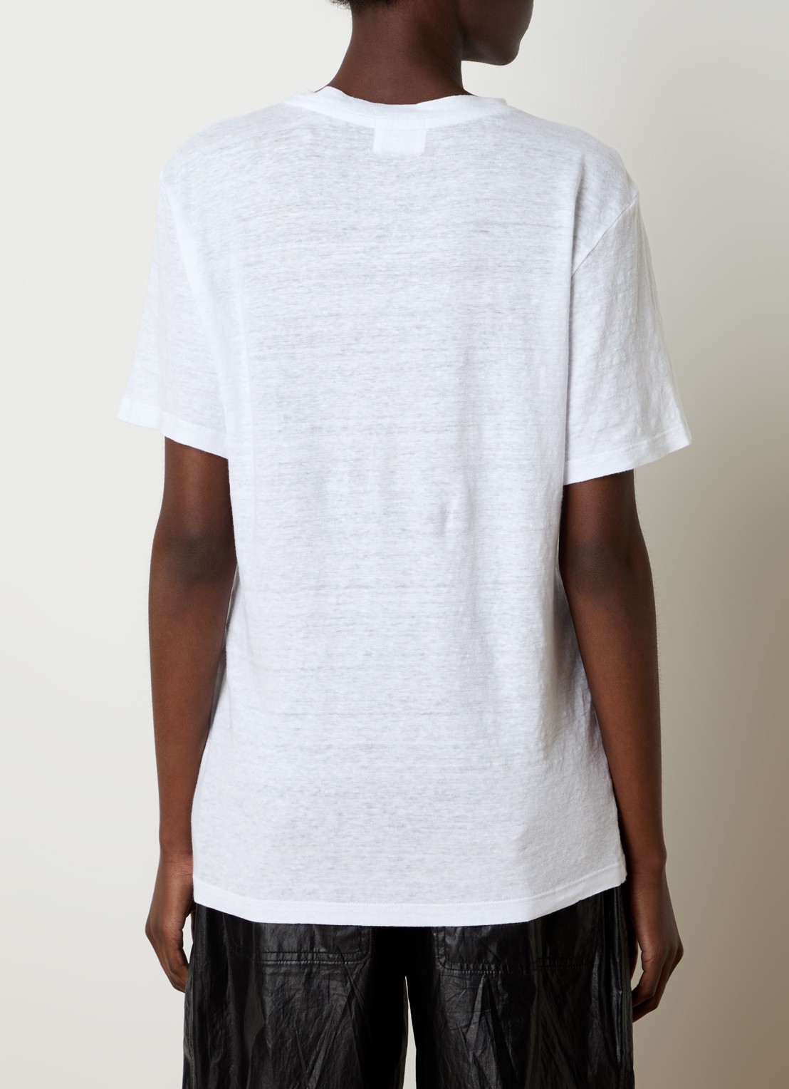Isabel Marant Zewel T-shirt van linnen met logoprint - achterkant wit