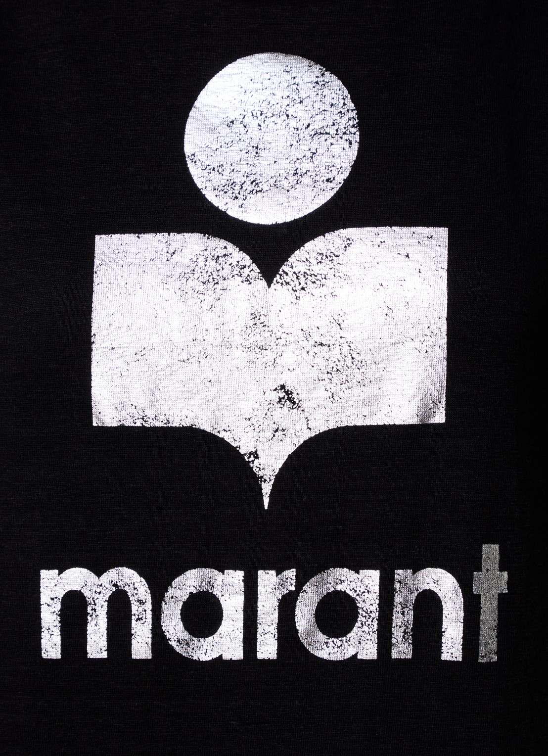 Isabel Marant Zewel T-shirt van linnen met logoprint - detail 5 zwart