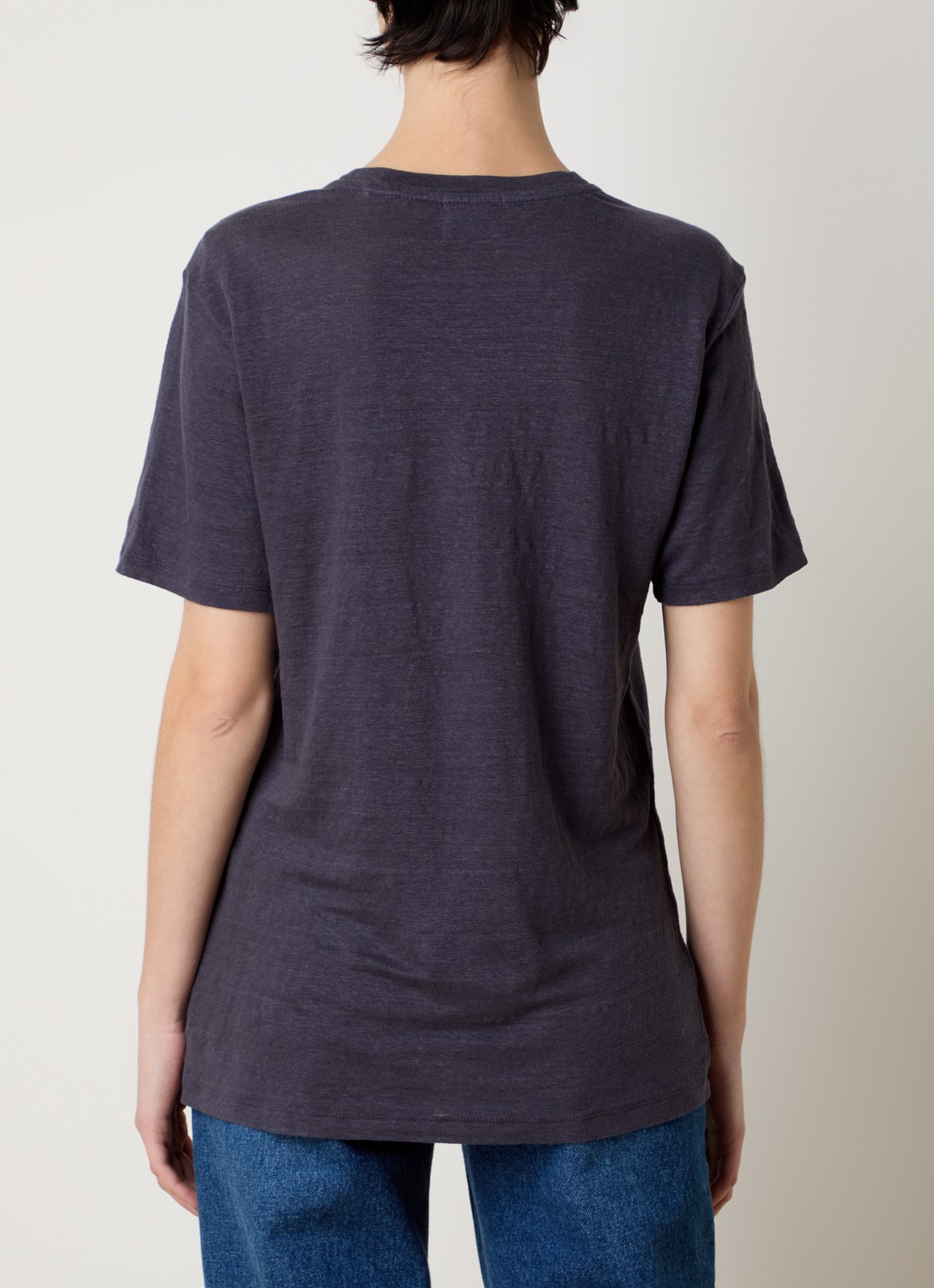 Isabel Marant Zewel T-shirt van linnen met logoprint - achterkant 5 paars