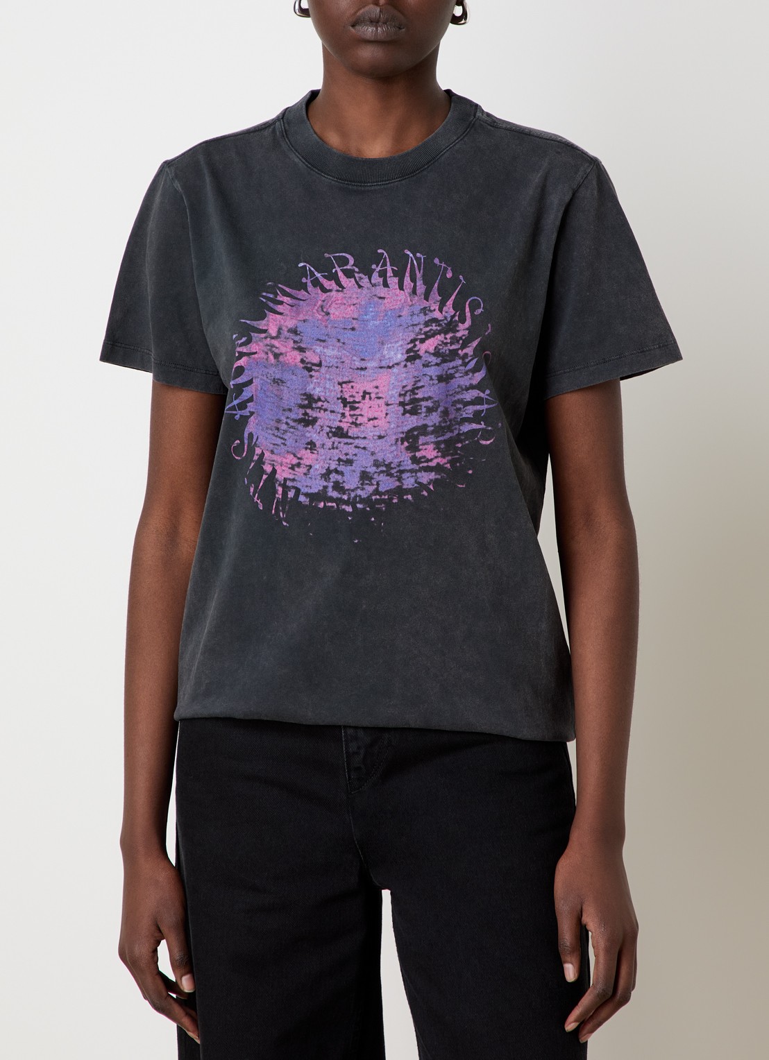 Isabel Marant Zoeline T-shirt met logoprint - detail 2 zwart