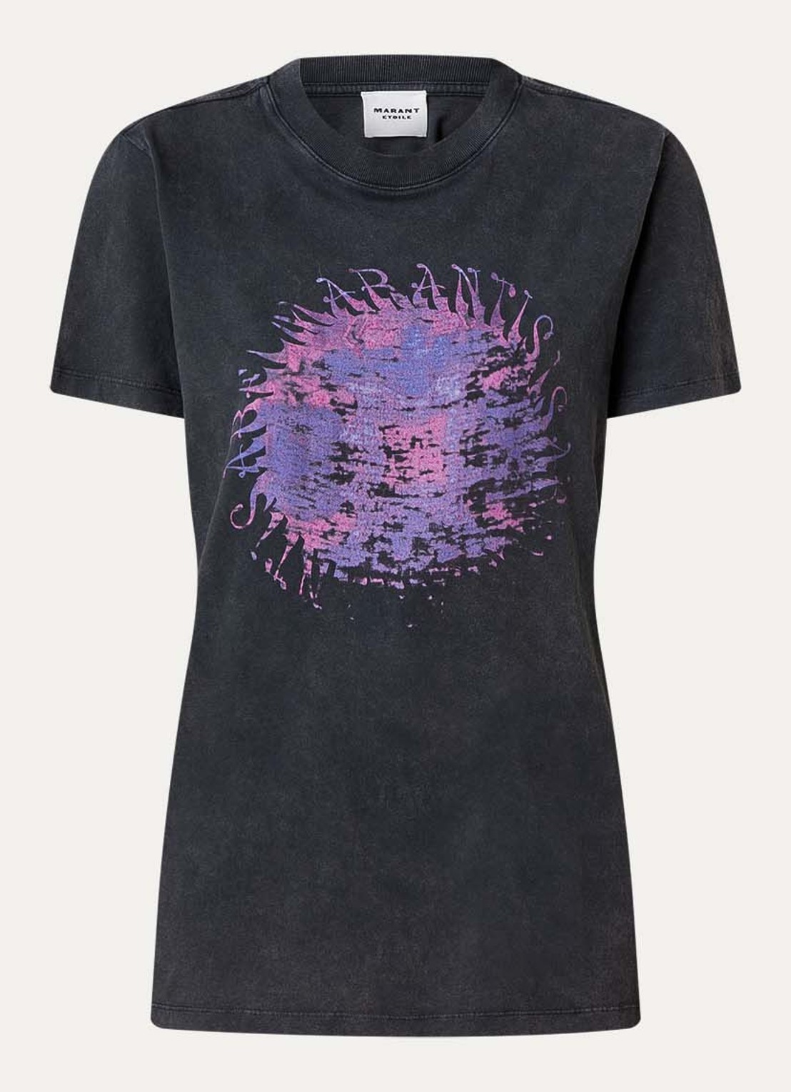 Isabel Marant Zoeline T-shirt met logoprint - voorkant 4 zwart