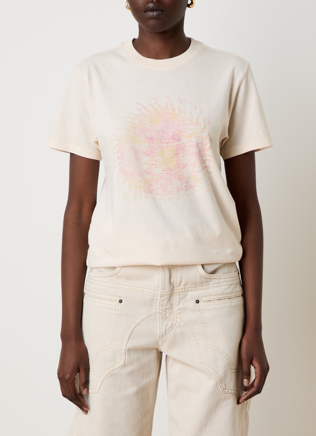 Isabel Marant Zoeline T-shirt met logoprint - detail 4 gebroken wit
