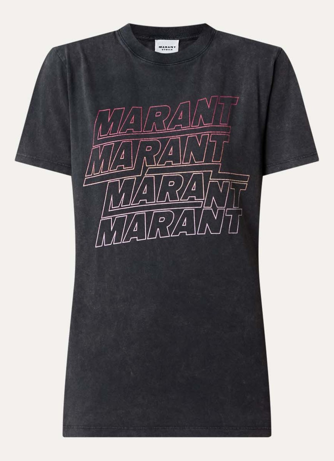 Isabel Marant Zoeline T-shirt met logoprint - voorkant antraciet