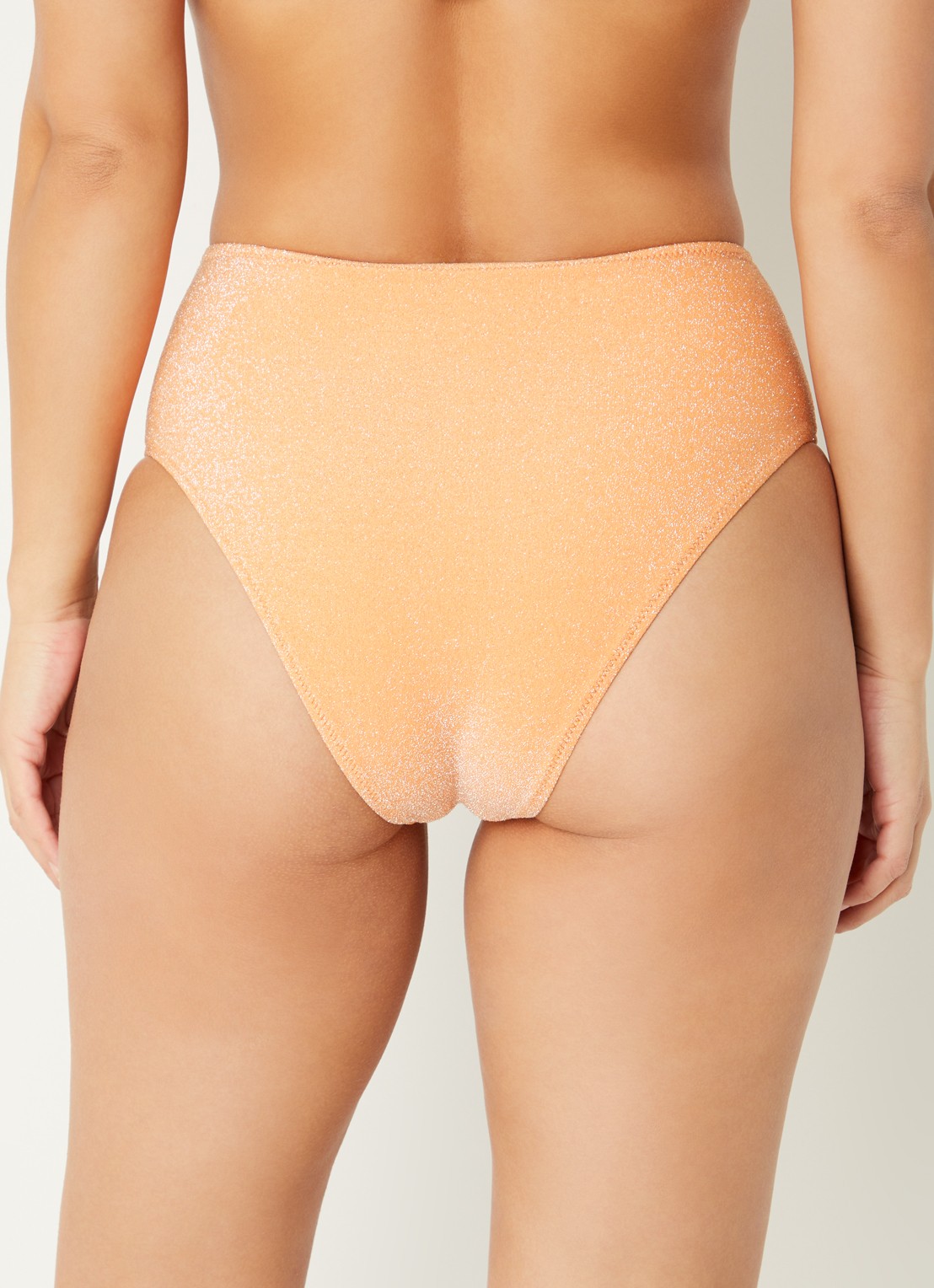 It's Now Cool High waisted bikinislip met lurex - achterkant 4 lichtoranje