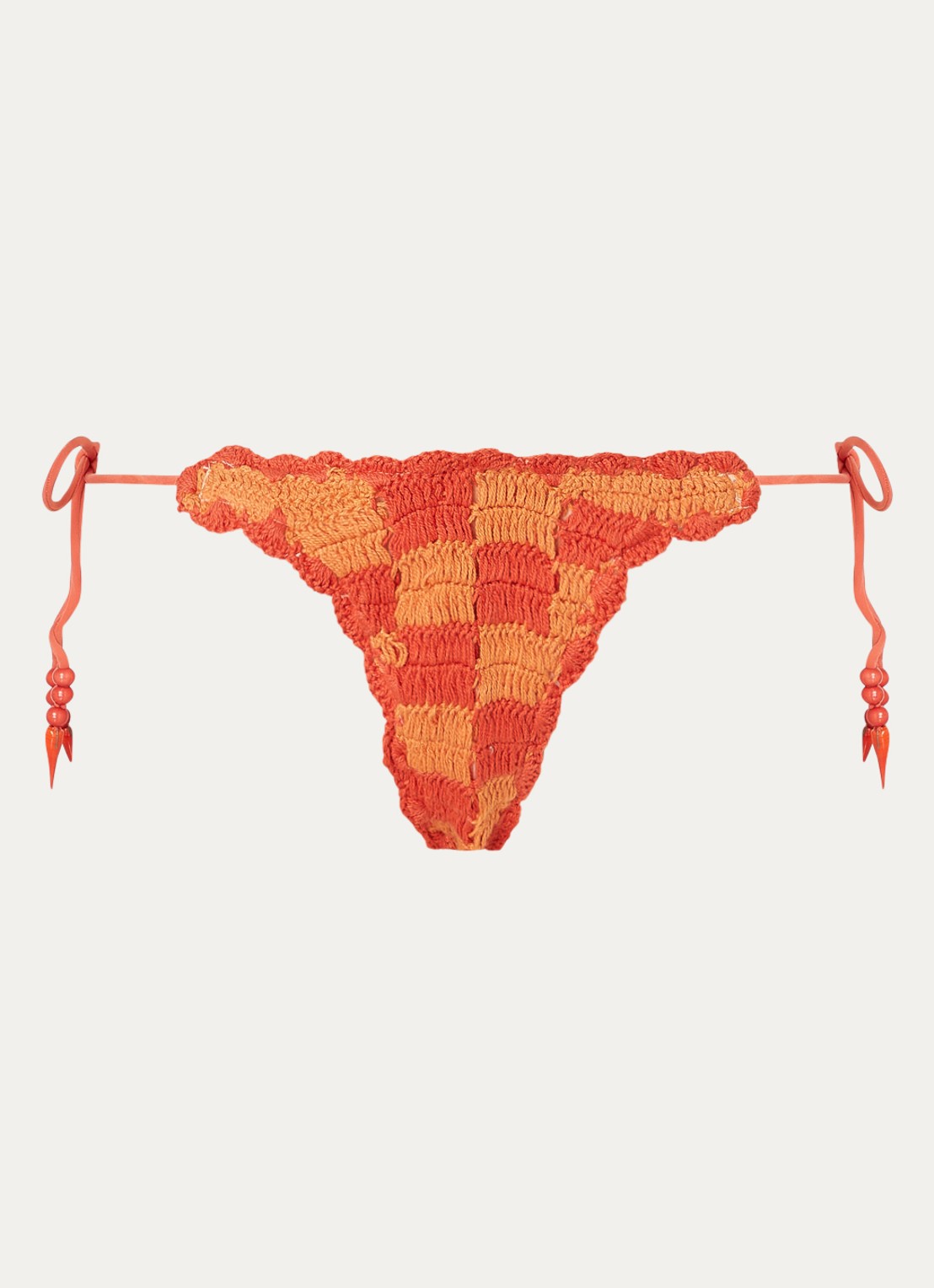 It's Now Cool Tanga bikinislip van crochet - voorkant 4 oranjerood