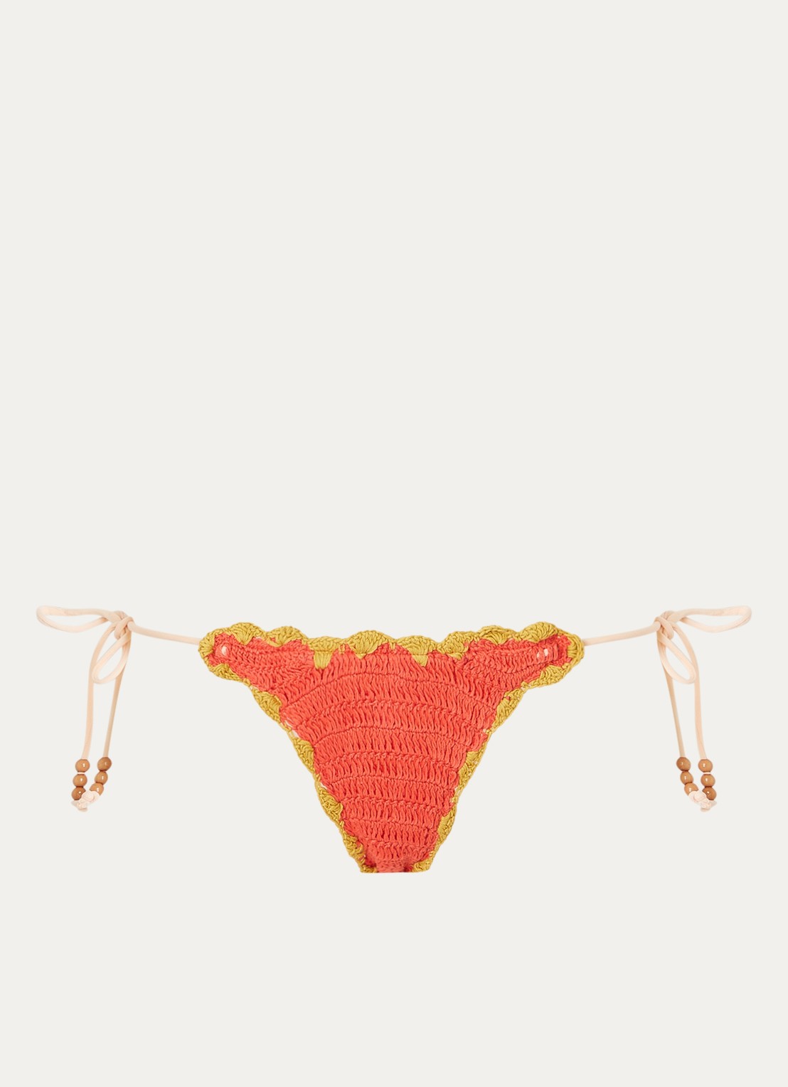 It's Now Cool Tanga bikinislip van crochet - voorkant koraalroze