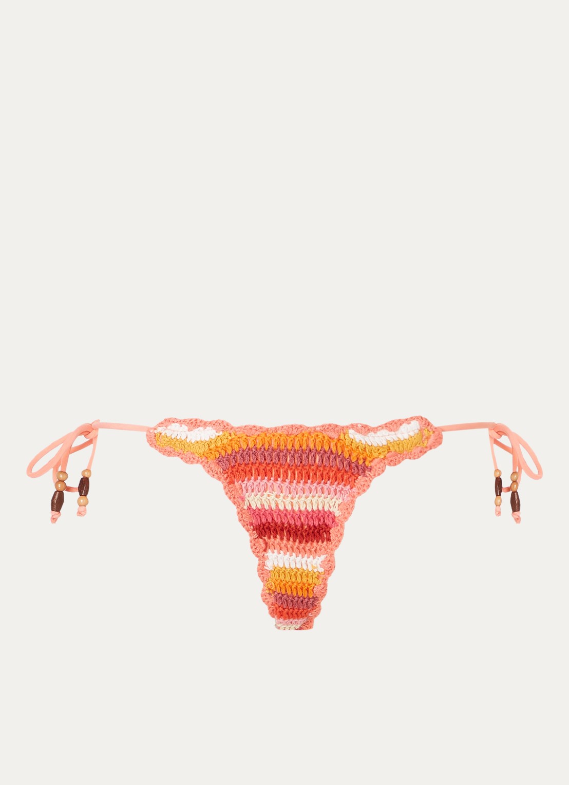 It's Now Cool Tanga bikinislip van crochet - voorkant zalmroze