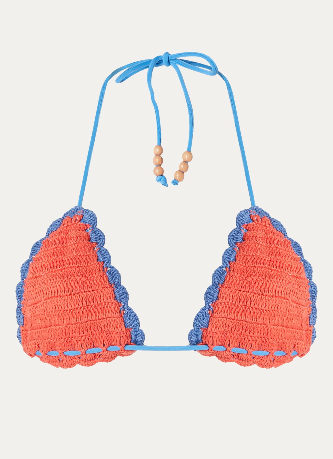 It's Now Cool Triangel bikinitop van crochet - voorkant 2 kersenrood