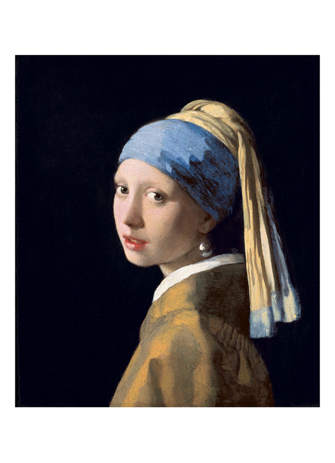IXXI Girl with a pearl earring wanddecoratie - detail blauw