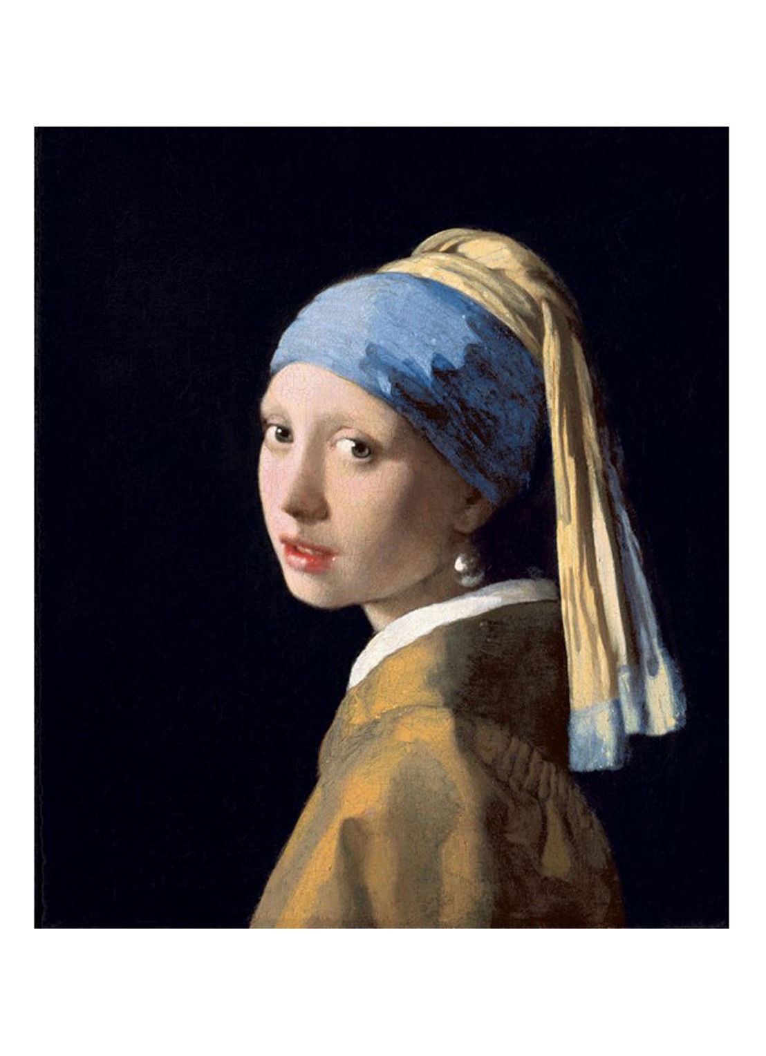IXXI Girl with a pearl earring wanddecoratie - voorkant 3 blauw