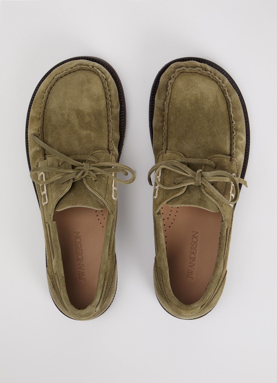 J.W. Anderson Bootschoen van suède - detail 2 khaki