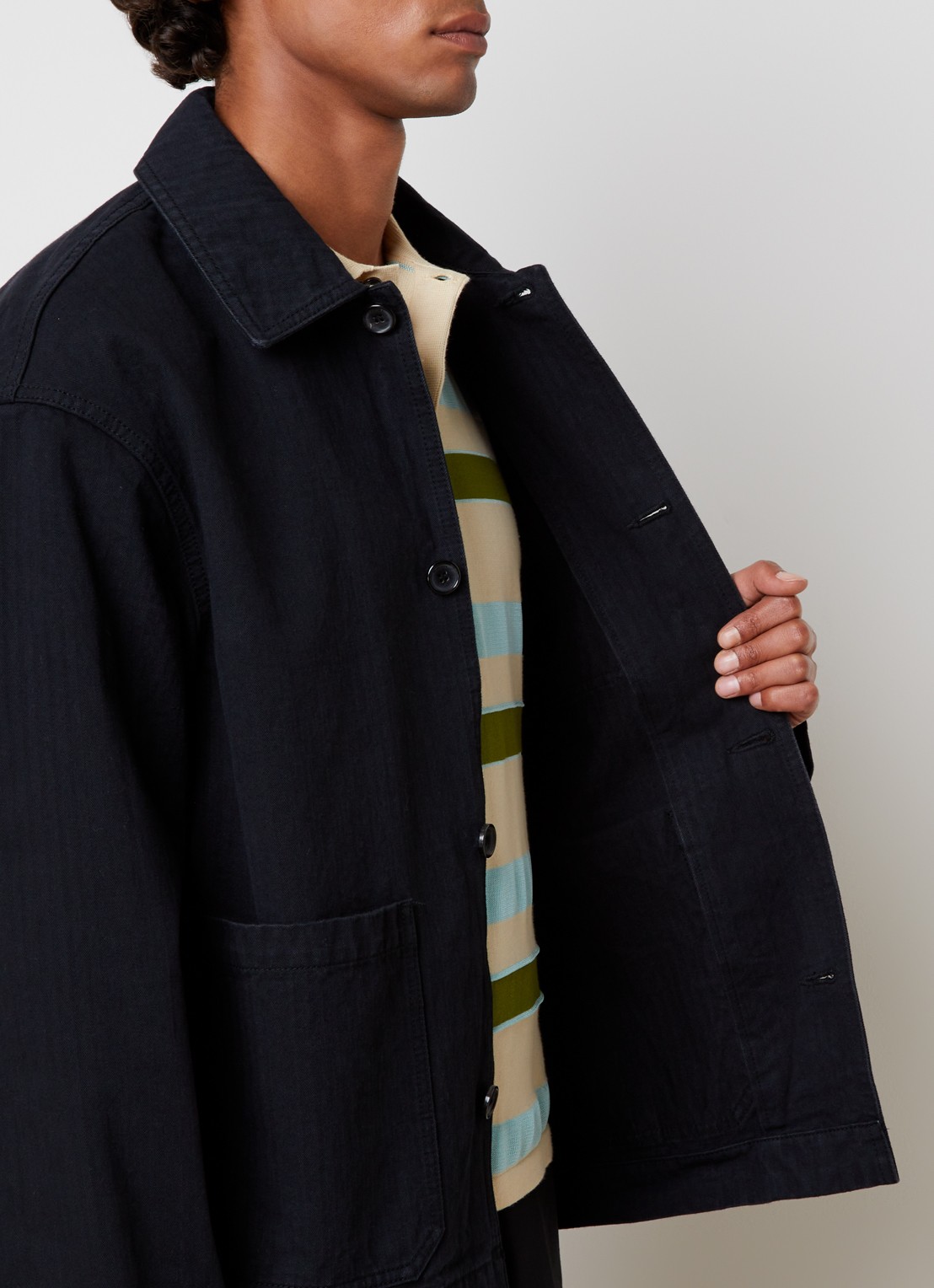 J.W. Anderson Comfort fit overshirt met borstzak - detail 2 zwart