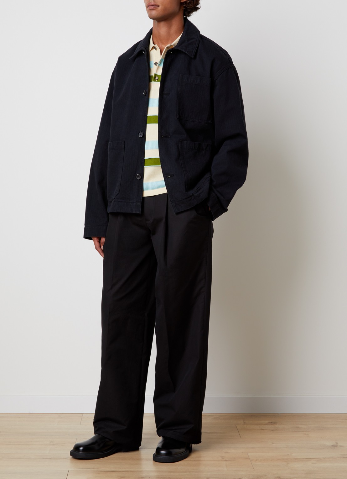 J.W. Anderson Comfort fit overshirt met borstzak - voorkant 6 zwart