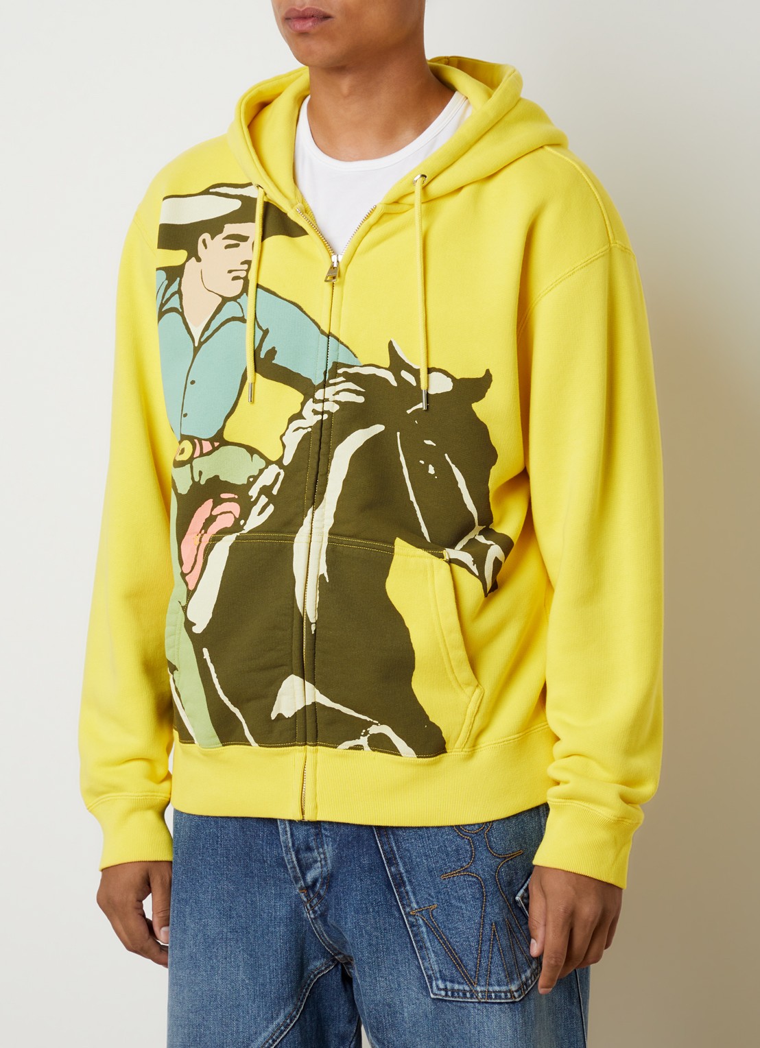 J.W. Anderson Cowboy sweatvest met print - detail geel