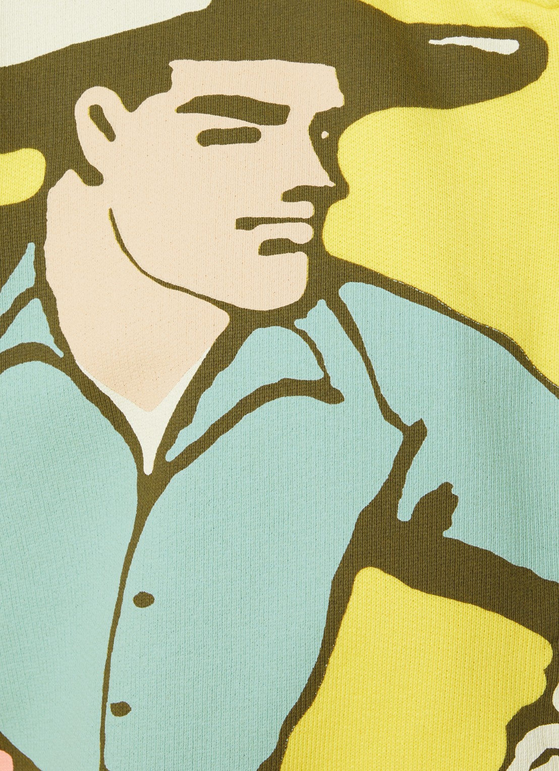 J.W. Anderson Cowboy sweatvest met print - detail 3 geel