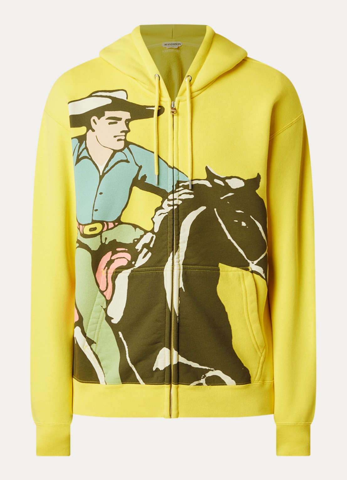 J.W. Anderson Cowboy sweatvest met print - voorkant 4 geel