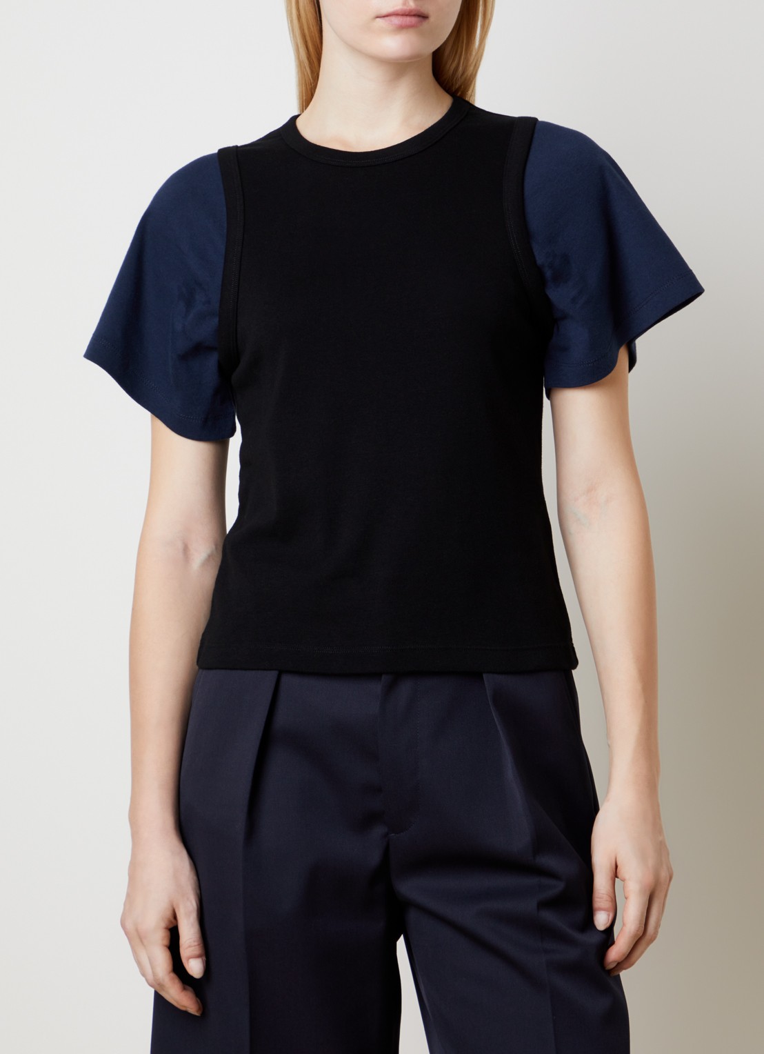 J.W. Anderson Double-Layered T-shirt - detail 4 zwart