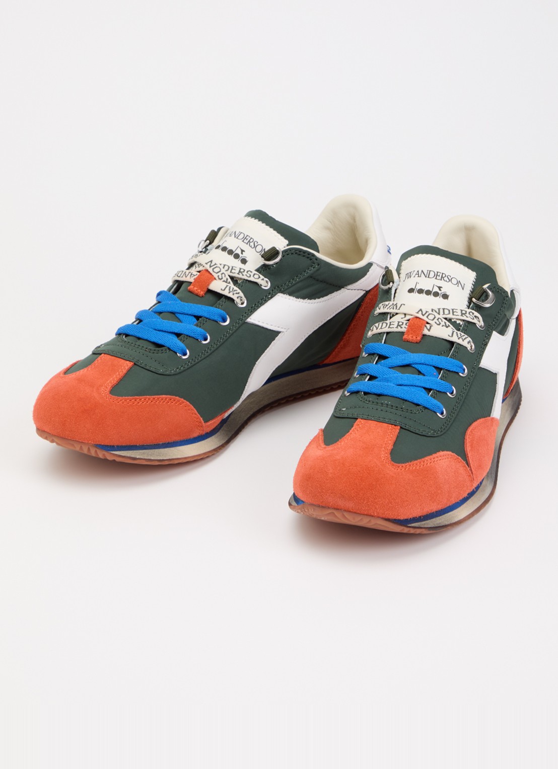 J.W. Anderson Equipe sneaker met details van suède - detail 2 oranje