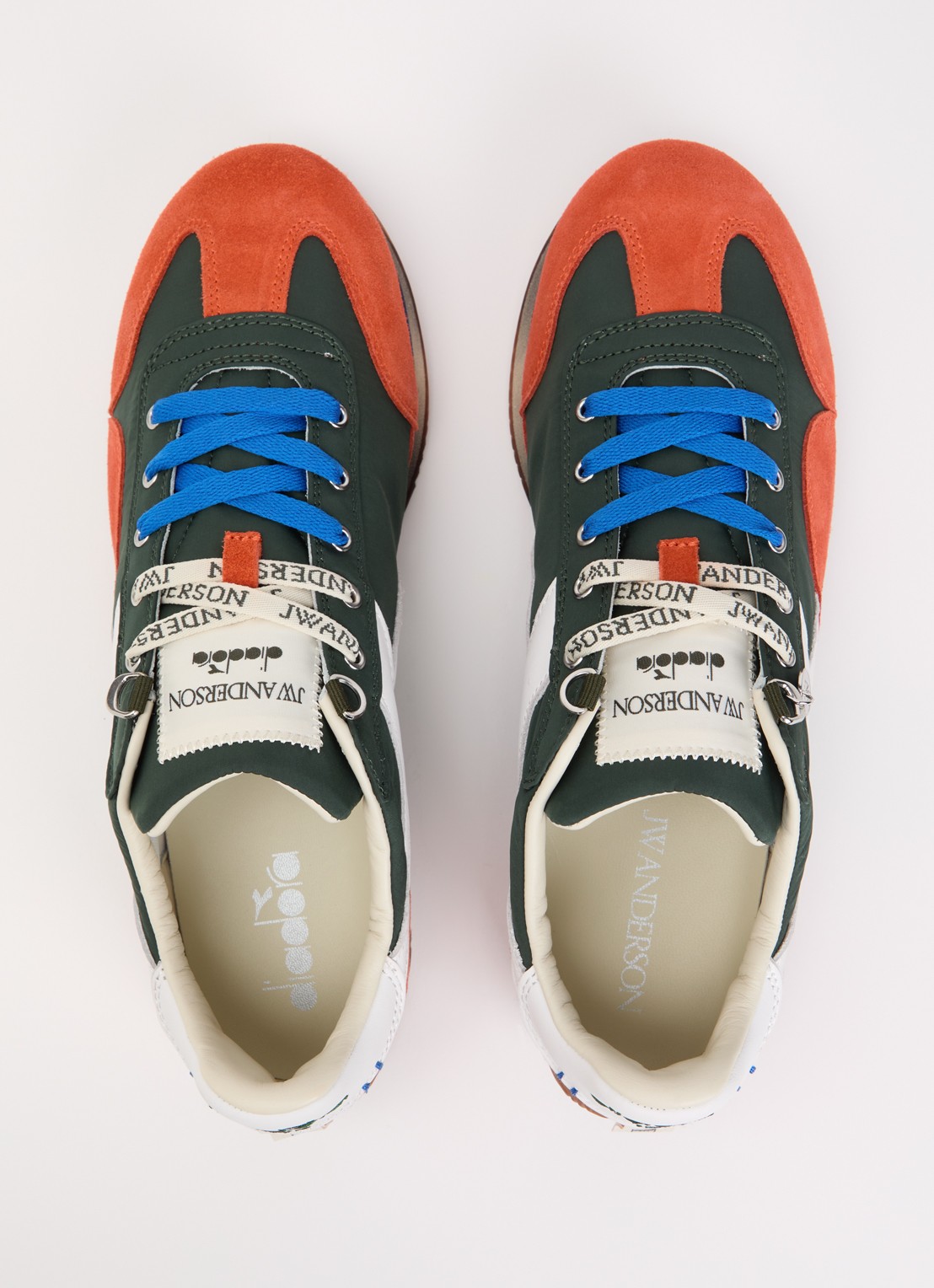 J.W. Anderson Equipe sneaker met details van suède - detail 3 oranje
