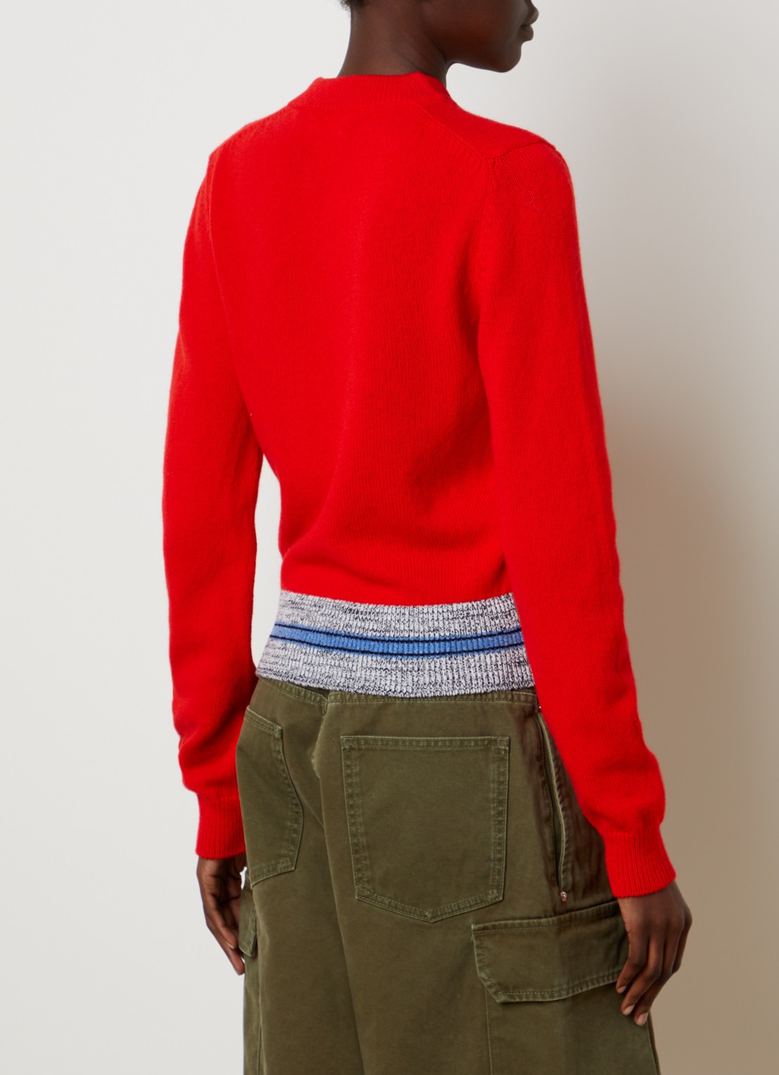 J.W. Anderson Fijngebreide pullover van wol met V-hals - achterkant 3 rood