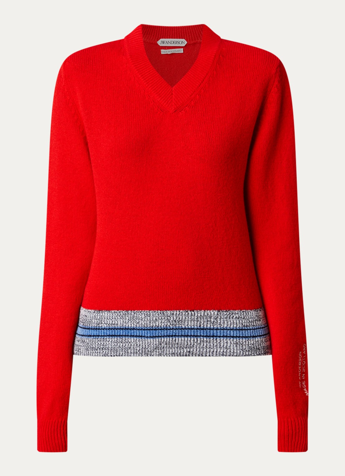 J.W. Anderson Fijngebreide pullover van wol met V-hals - voorkant 4 rood