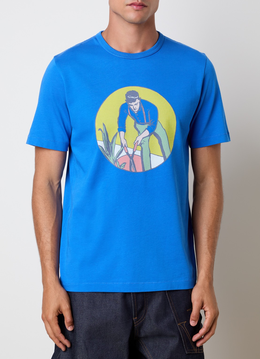 J.W. Anderson Gardener T-shirt met print - detail kobaltblauw