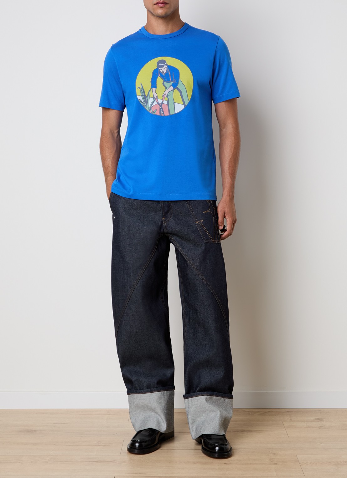 J.W. Anderson Gardener T-shirt met print - voorkant 5 kobaltblauw