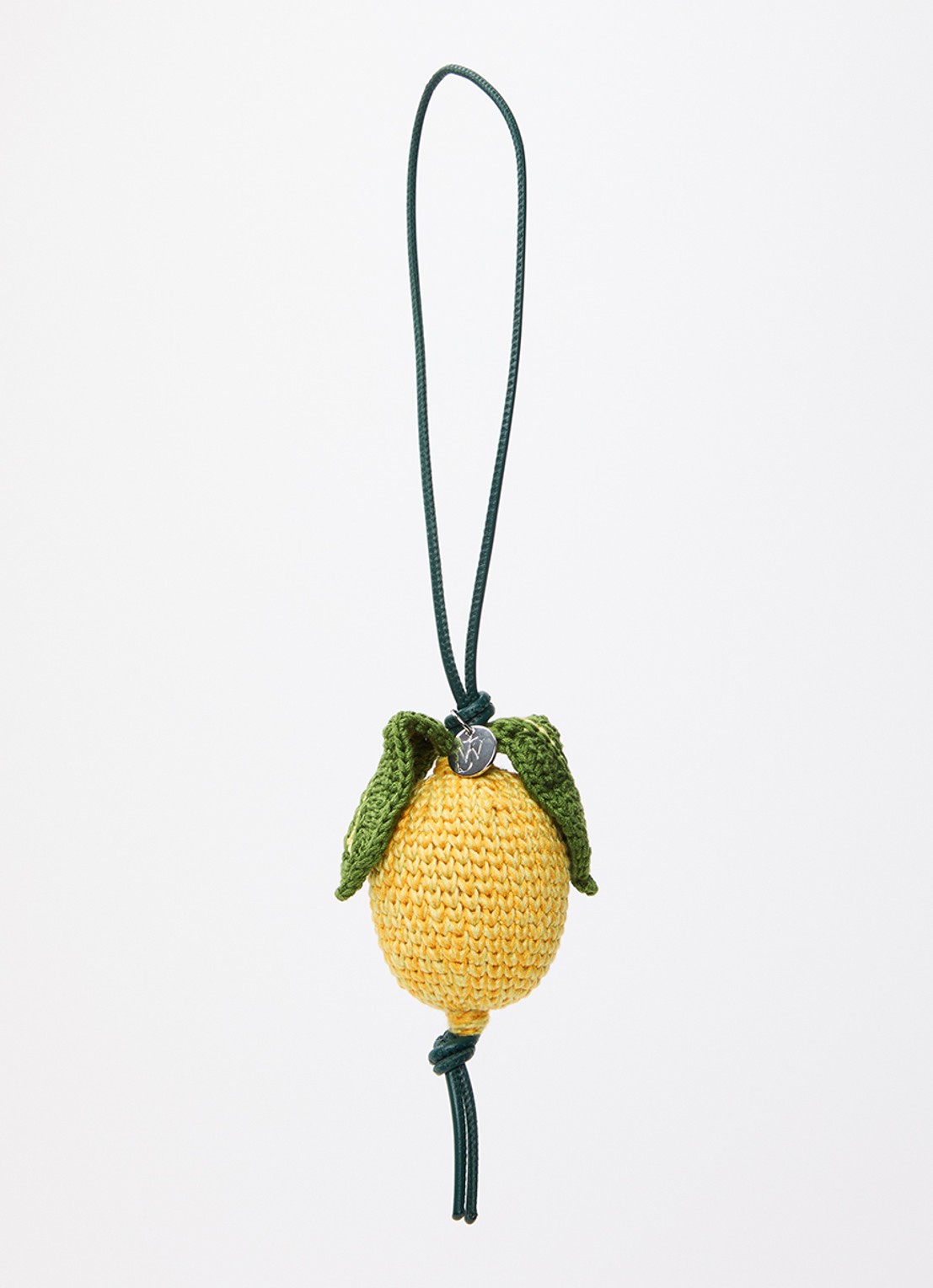 J.W. Anderson Lemon tasbedel van crochet met leren details - voorkant geel