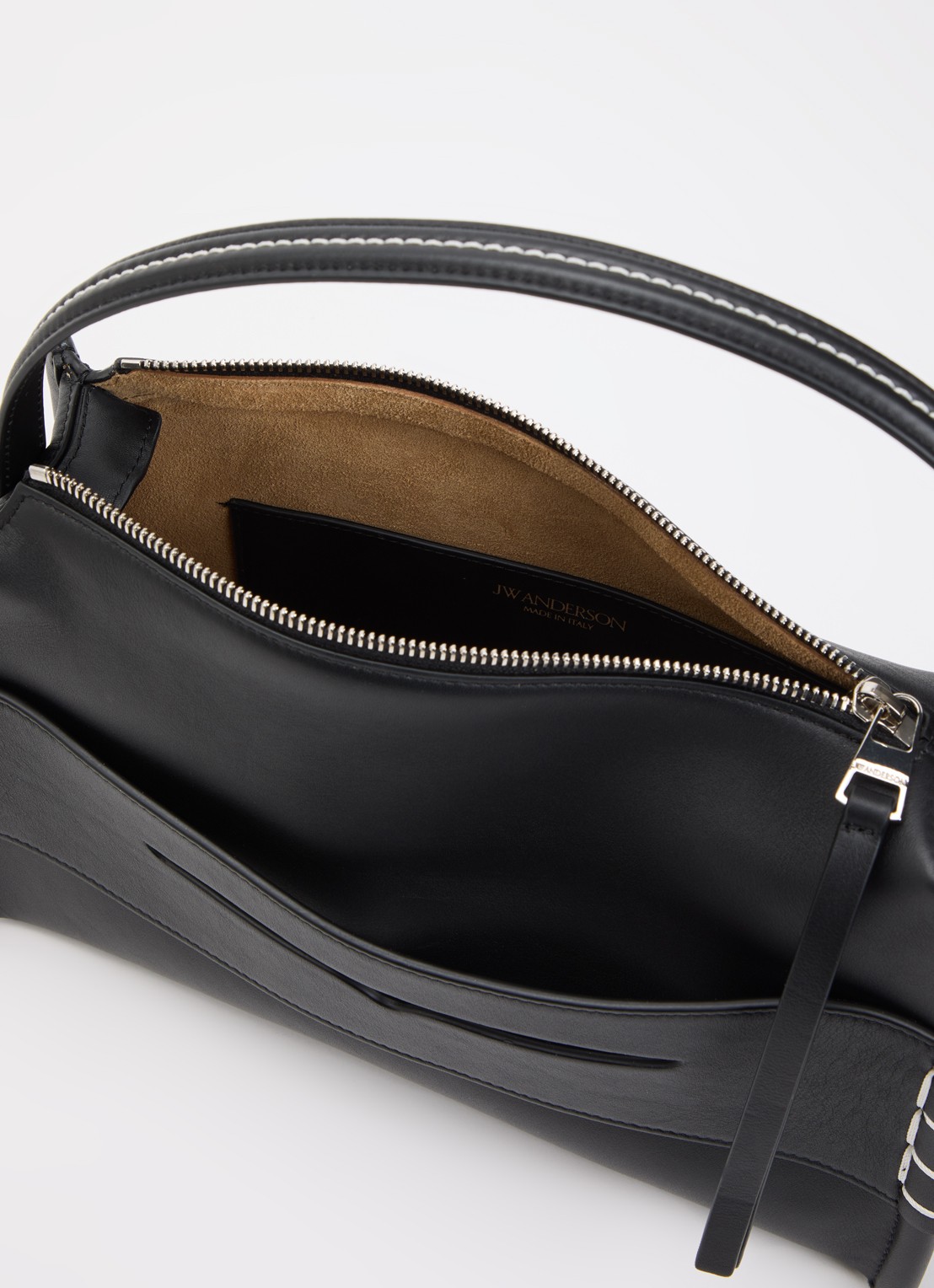 J.W. Anderson Loafer handtas van kalfsleer met afneembare schouderriem - detail 4 zwart