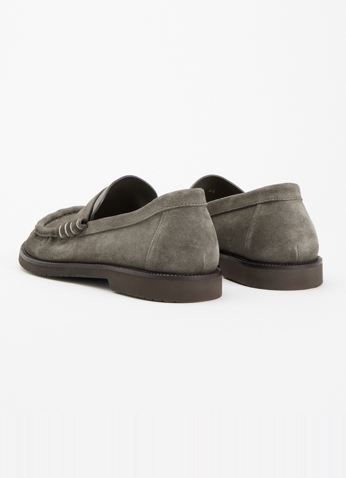 J.W. Anderson Loafer mocassin van suède - achterkant 2 taupe