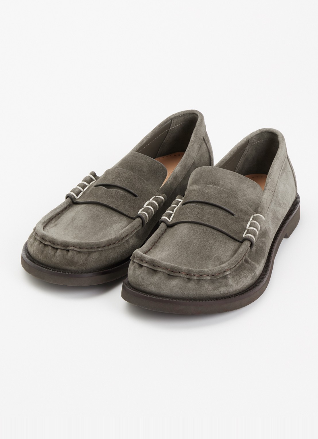 J.W. Anderson Loafer mocassin van suède - detail 3 taupe