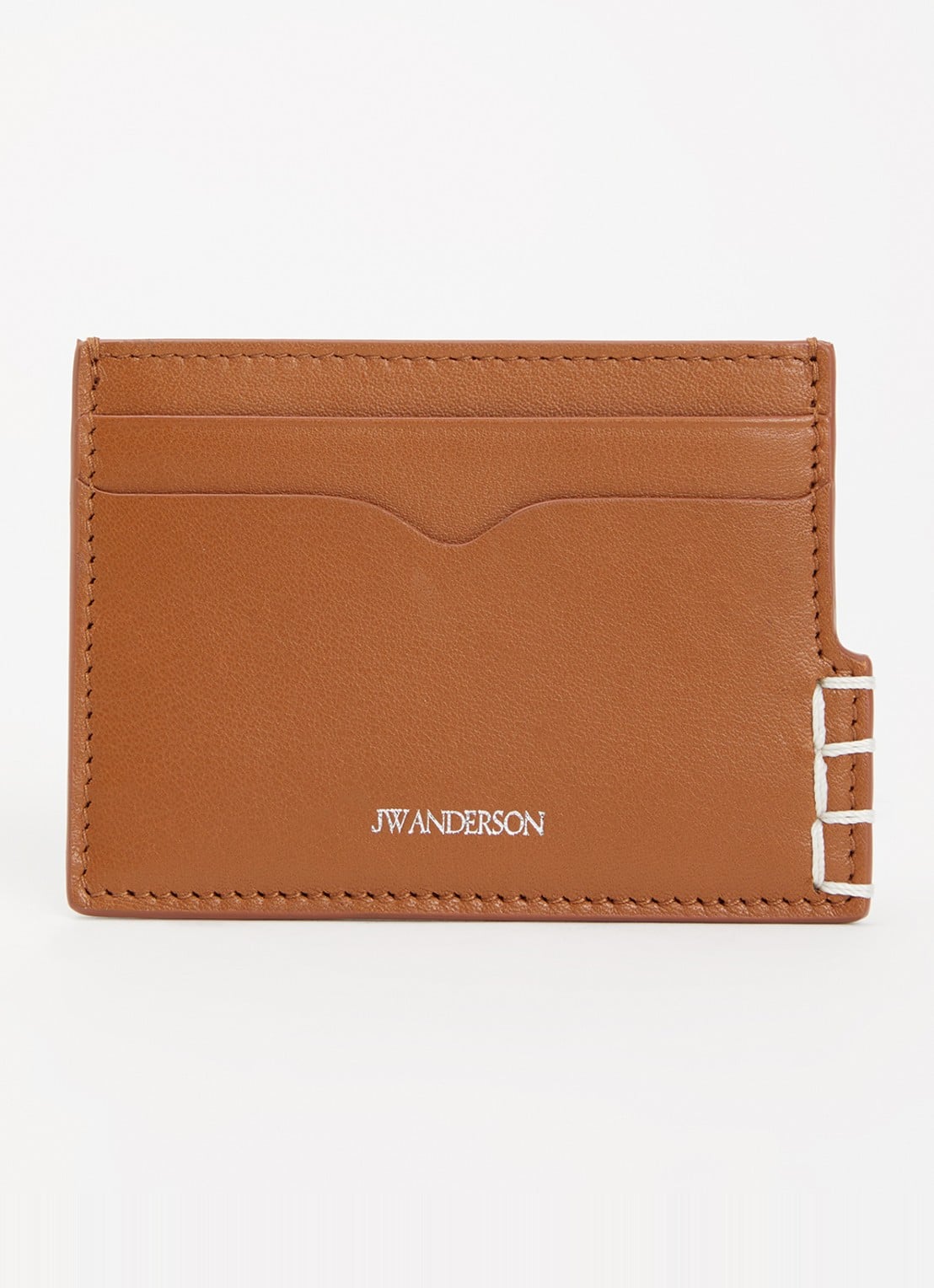 J.W. Anderson Loafer pasjeshouder van kalfsleer  - voorkant cognac