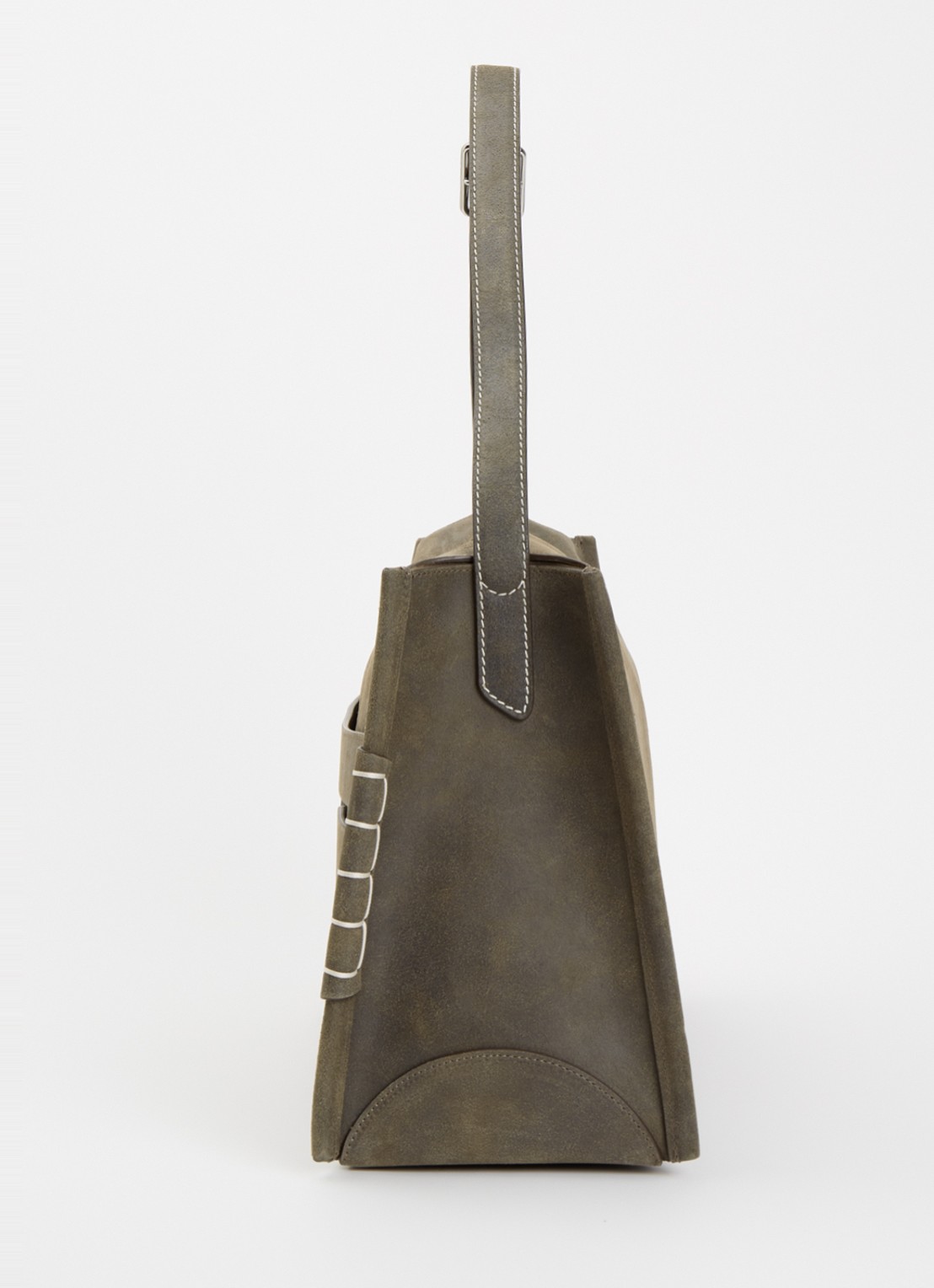 J.W. Anderson Loafer schoudertas van kalfssuède met verstelbare schouderriem - detail 3 taupe