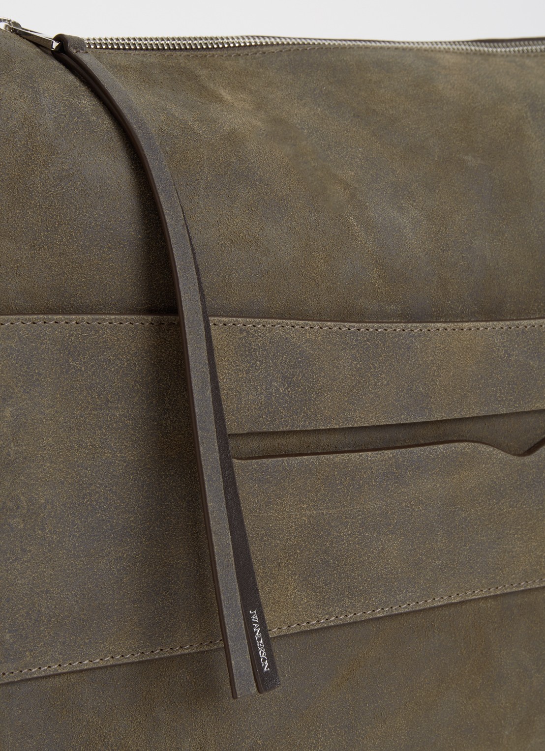 J.W. Anderson Loafer schoudertas van kalfssuède met verstelbare schouderriem - detail 4 taupe