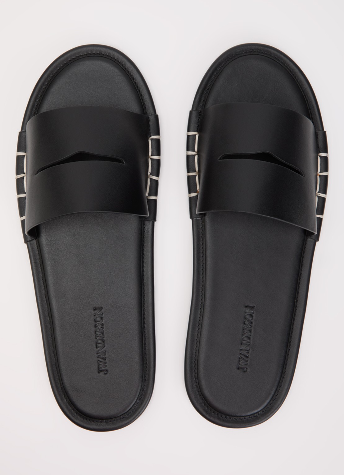 J.W. Anderson Loafer slipper van kalfsleer - detail 2 zwart