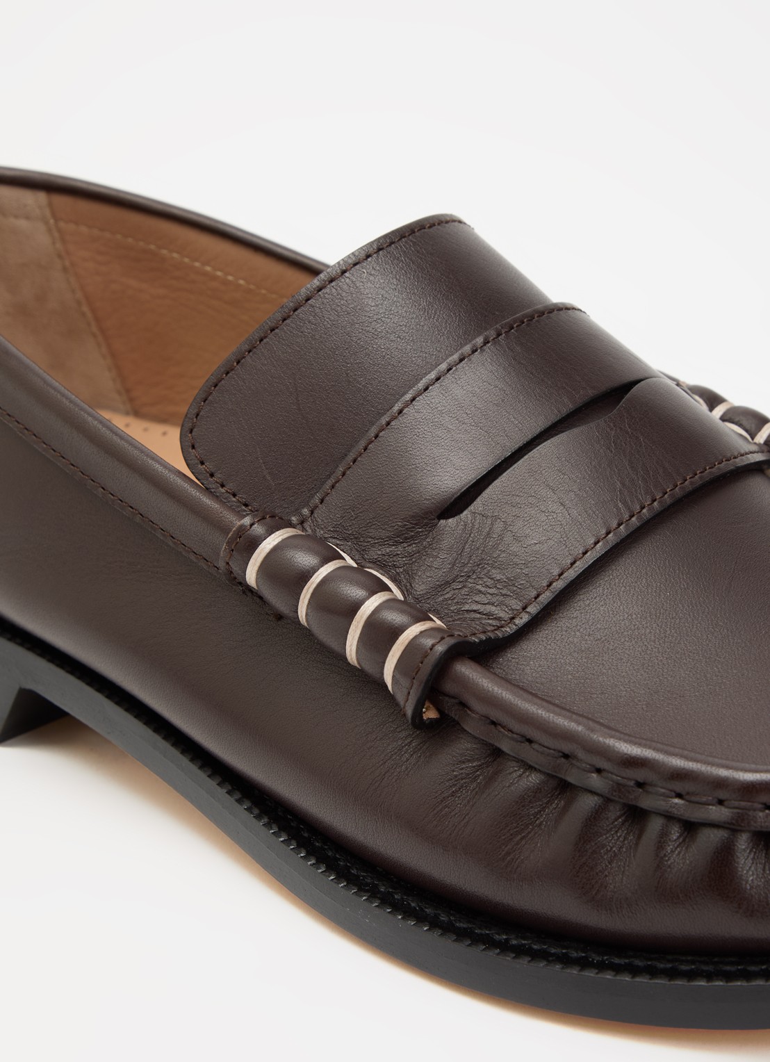 J.W. Anderson Loafer van kalfsleer - detail 4 chocoladebruin