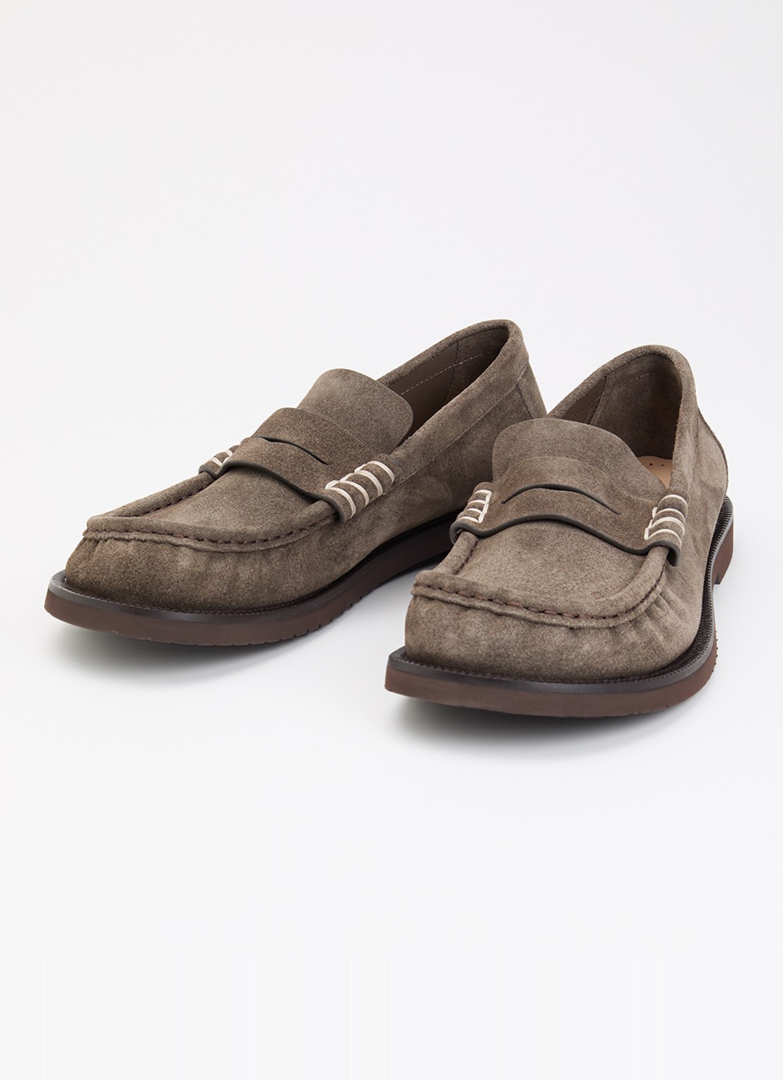 J.W. Anderson Loafer van suède - detail taupe