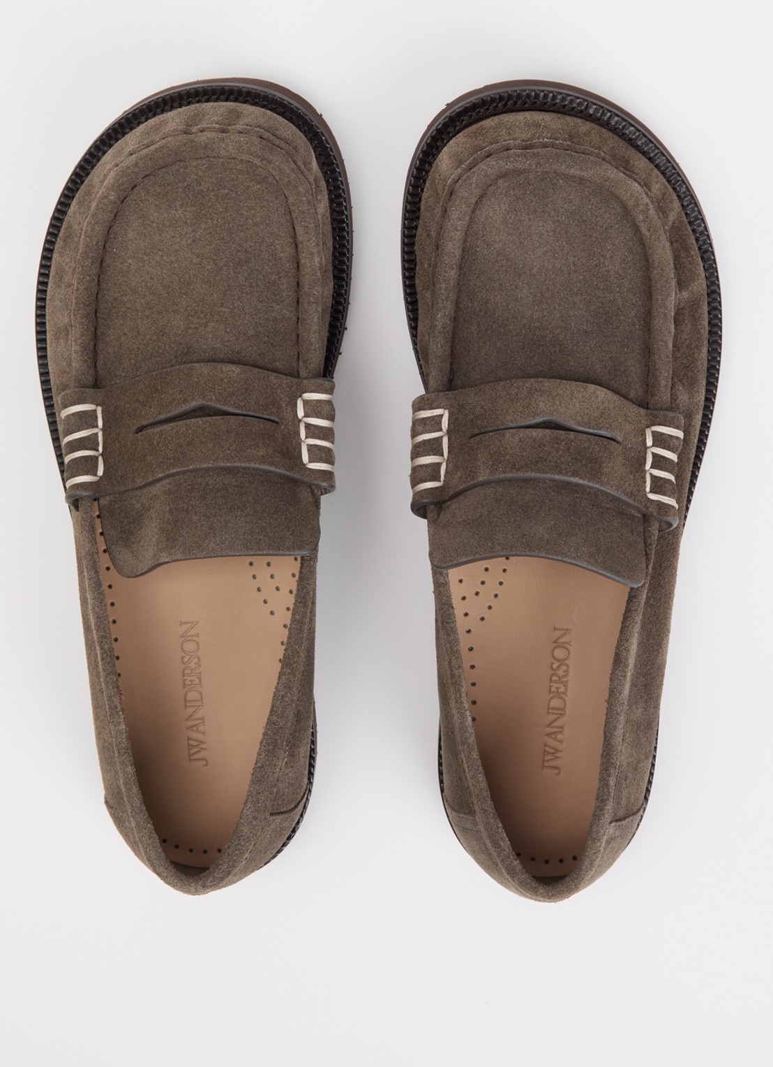 J.W. Anderson Loafer van suède - detail 2 taupe