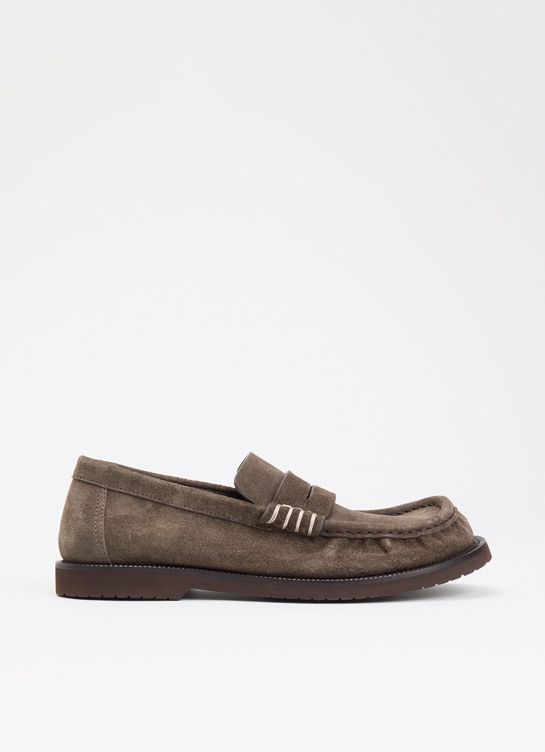 J.W. Anderson Loafer van suède - voorkant 5 taupe