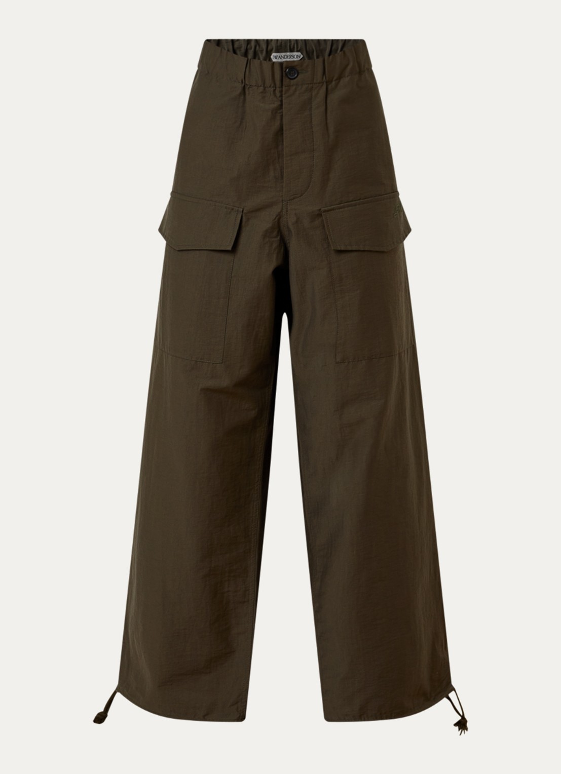 J.W. Anderson Mid waist loose fit cargobroek met klepzakken - voorkant legergroen