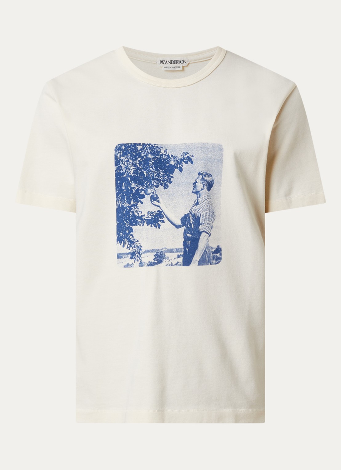 J.W. Anderson Picking Fruit T-shirt met print - voorkant 3 gebroken wit