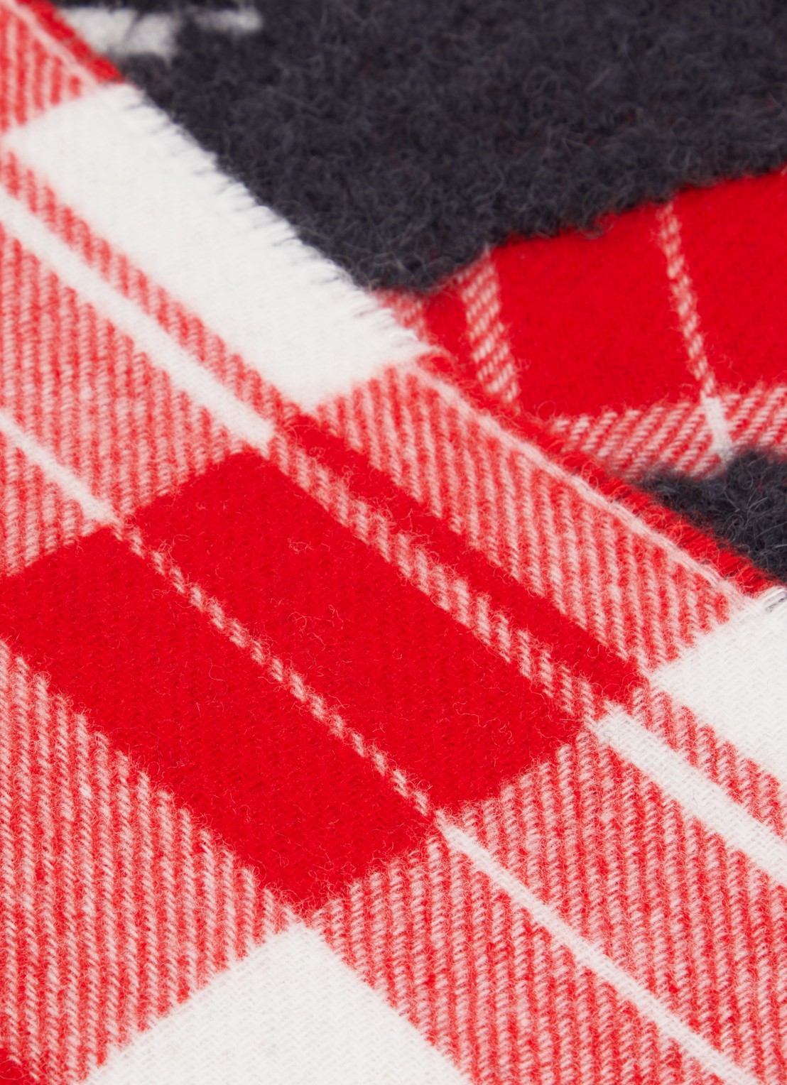 J.W. Anderson Sjaal in alpaca wolblend met logo 190 x 35 cm - detail rood